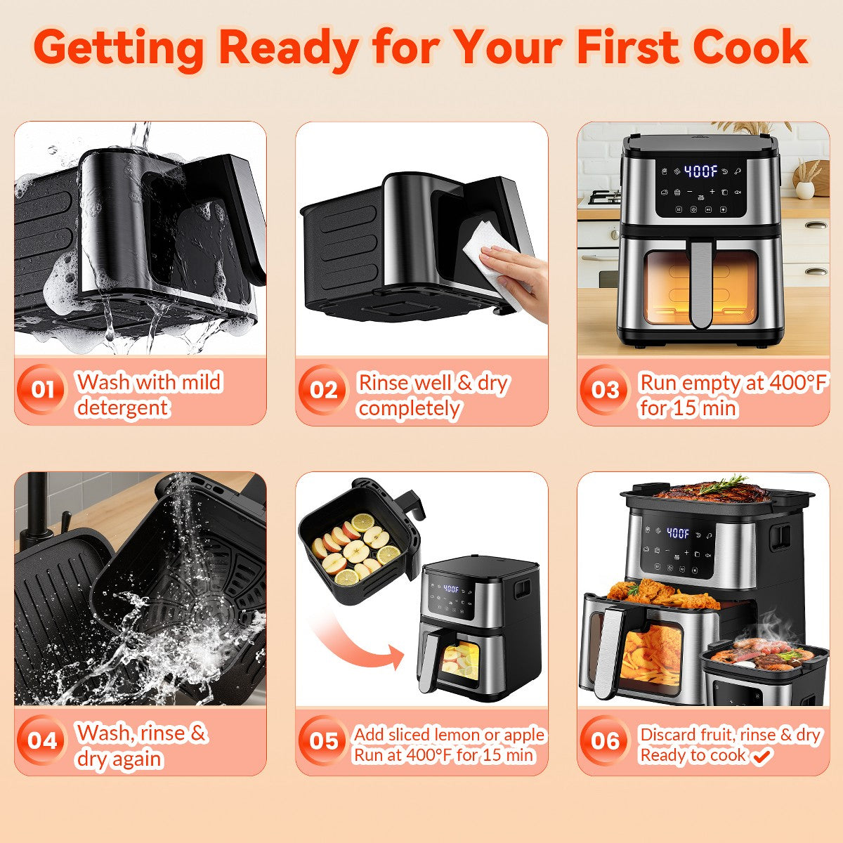 DualZone 2-in-1 Flip-Top Air Fryer & Indoor Grill, XL Capacity for Steak, Shrimp & Crispy Favorites - Additional view