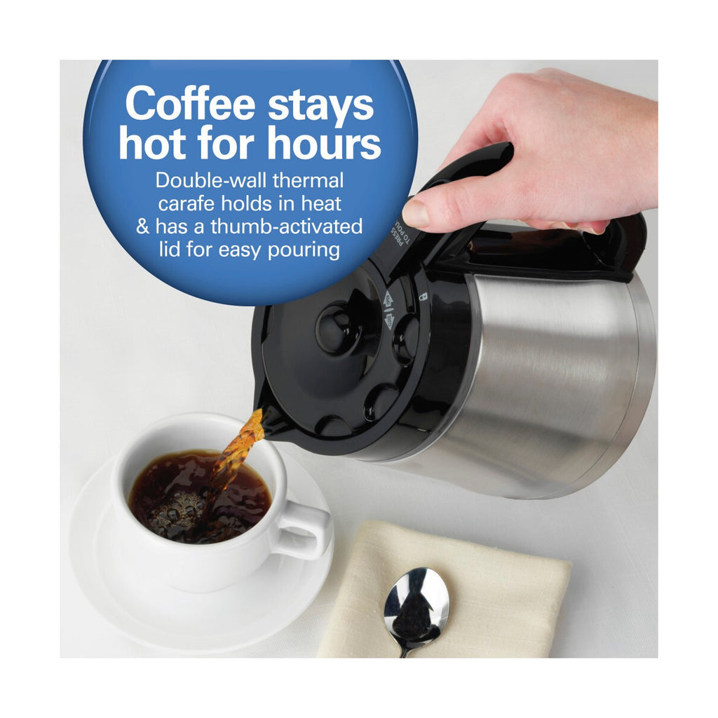 Hamilton Beach Thermal 10C Coffee Maker 46899R: Chrome Silver, 10 Cup Drip, Electric, Cone Filter, Thermal Carafe - Additional view