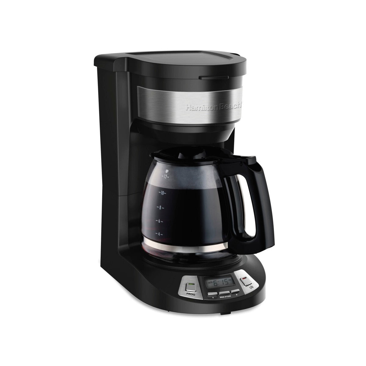 Hamilton Beach 12 Cup Programmable Coffee Maker Black 46290: Drip Coffee Machine, Nonstick Hot Plate, Brew Pause - Additional view