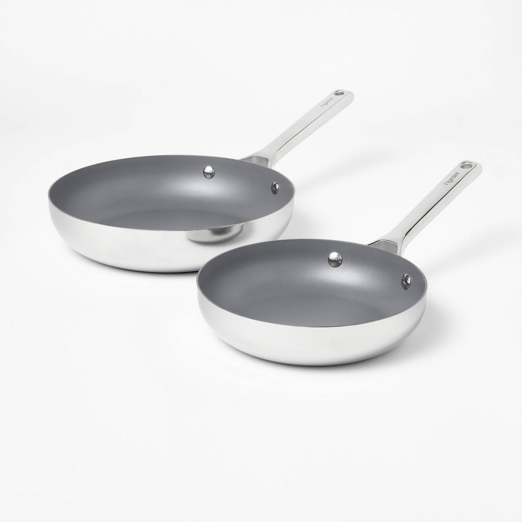 2pk Nonstick Fry pan Set Dark Gray - Figmint™
