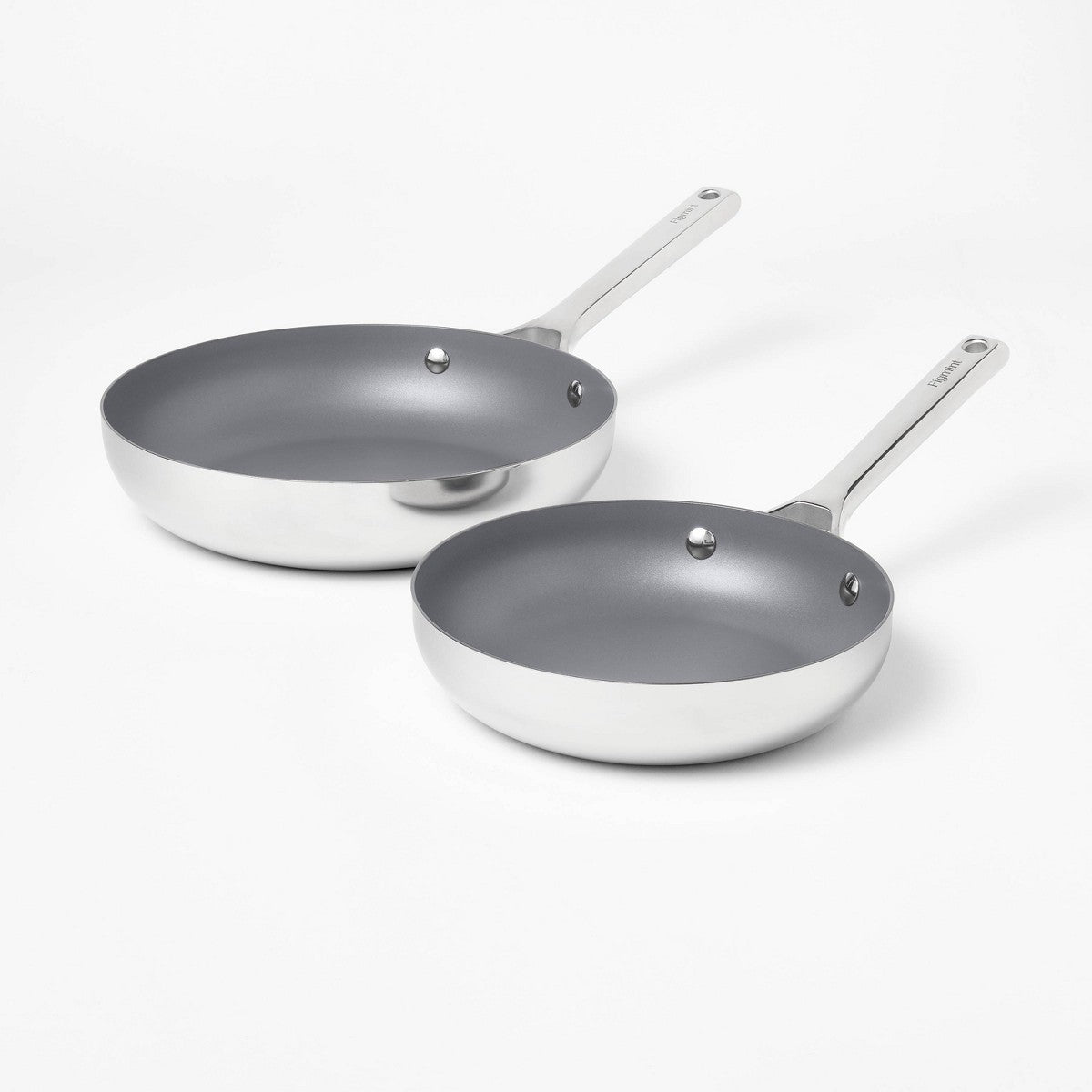 2pk Nonstick Fry pan Set Dark Gray - Figmint™