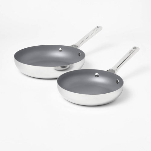 2pk Nonstick Fry pan Set Dark Gray - Figmint™