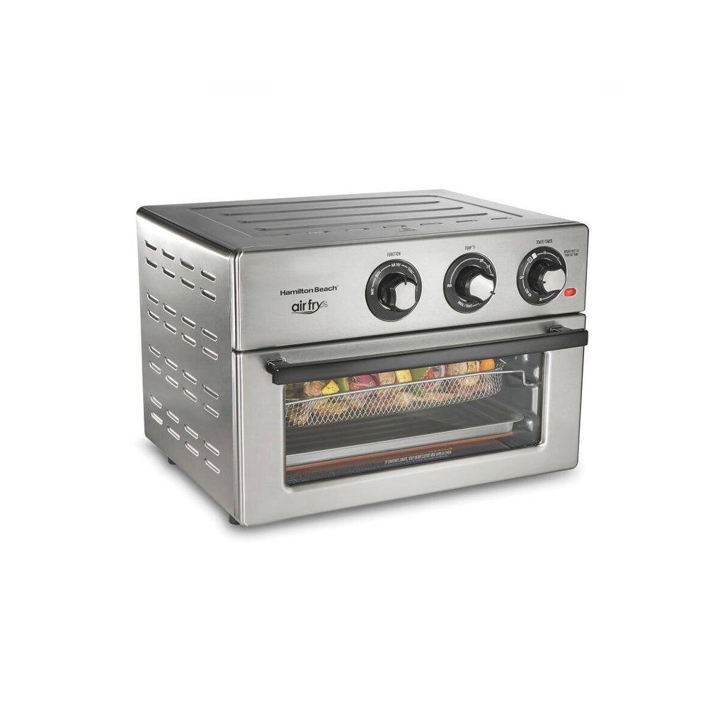 Hamilton Beach Electric Air Fryer Oven - Silver: 1800W Toaster & Broiler, Stainless Steel, Dishwasher-Safe Parts