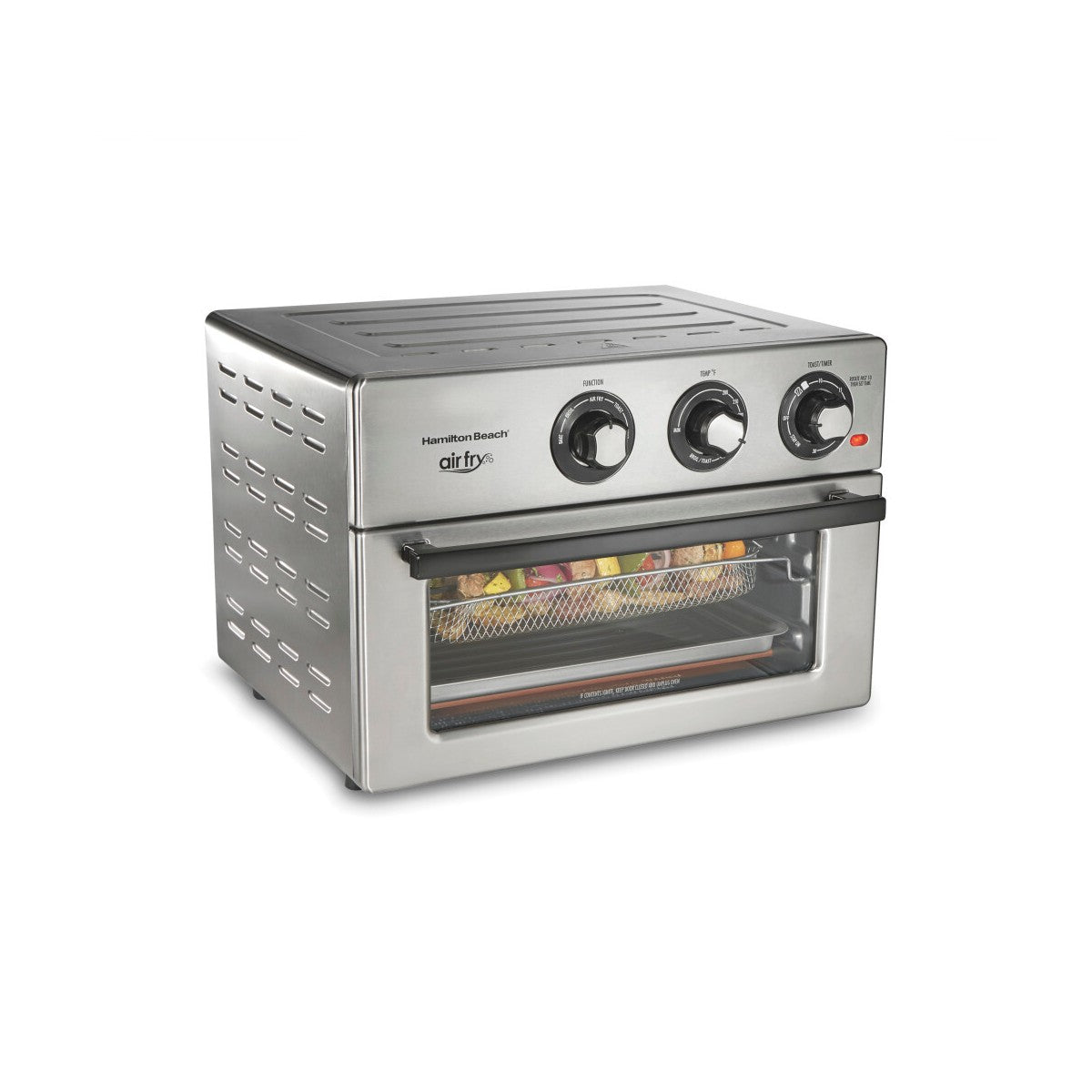 Hamilton Beach Electric Air Fryer Oven - Silver: 1800W Toaster & Broiler, Stainless Steel, Dishwasher-Safe Parts