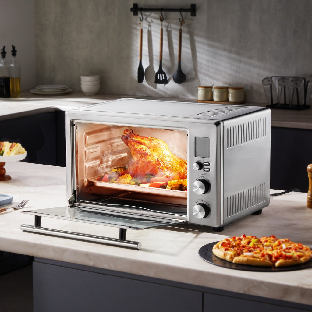 VEVOR 13-IN-1 Air Fryer Toaster Oven, 28L/29.6Qt Convection Oven, 1800W 2-Tier Toaster Ovens Countertop Combo with Wire Racks, Pizza Pan, Gloves - Additional view