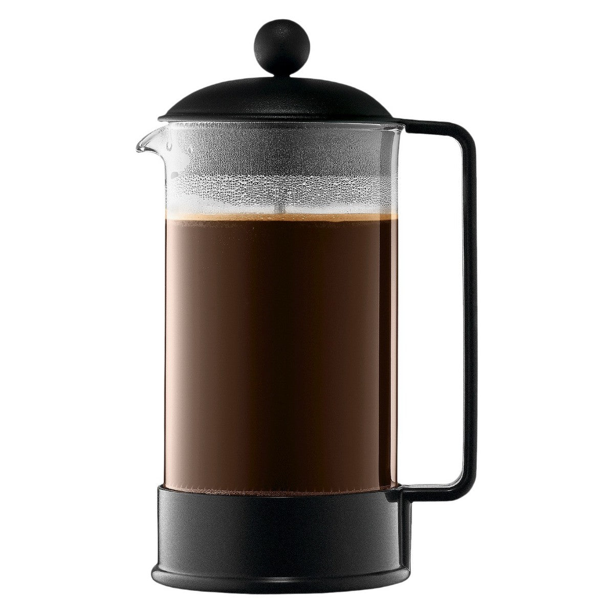 Bodum Brazil 8 Cup 34oz French Press Coffee Maker Black: Glass Carafe, Dishwasher-Safe, Manual Coffee Presser