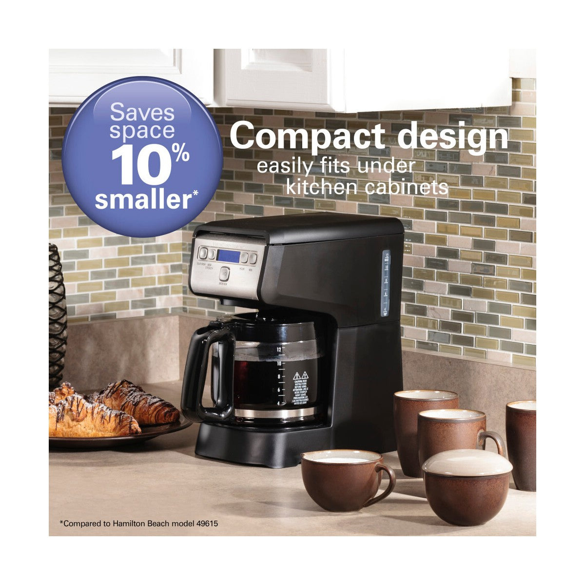 Hamilton Beach 12C Coffee Maker 46200: Drip Coffee Machine, 12 Cup Capacity, Electric, Dishwasher-Safe, Black - Additional view