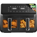 NutriChef 4.4 QT Dual Basket Air Fryer: Healthy, Convenient Cooking with Dual Basket Technology for Fast and Even Results