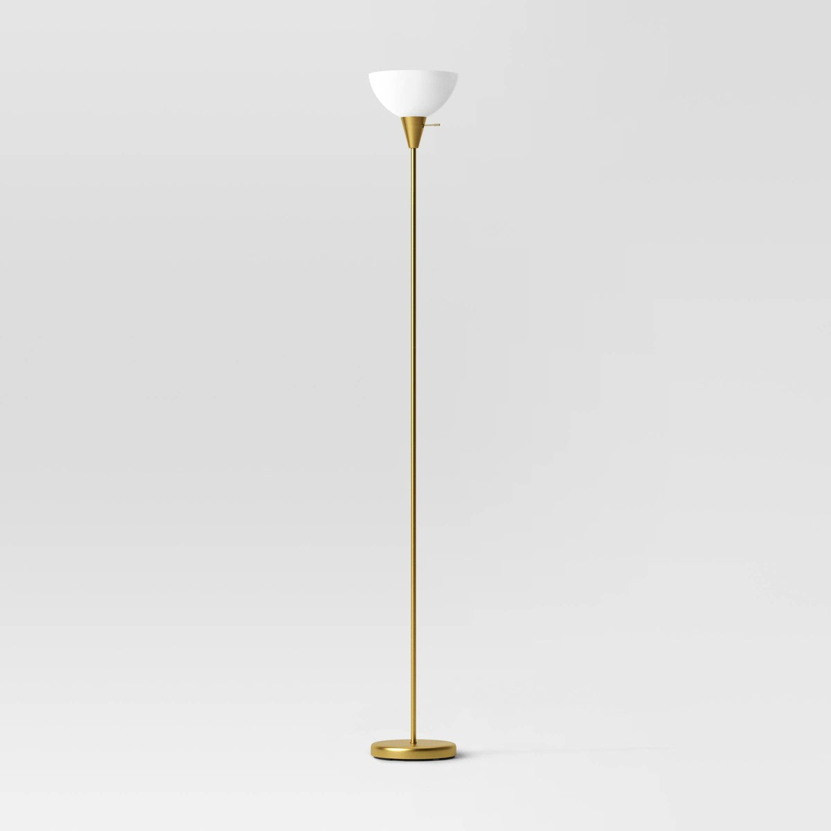 Torchiere Brass Floor Lamp - Room Essentials™: Modern Standing Light, Painted Metal with Plastic Shade - Additional view