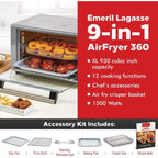 Emeril Lagasse Everyday 360 Air Fryer, 360 Quick Cook Tech, 12 Functions including Bake, Rotisserie, Pizza, Slow Cook, and Much More, Stainless Steel - Additional view