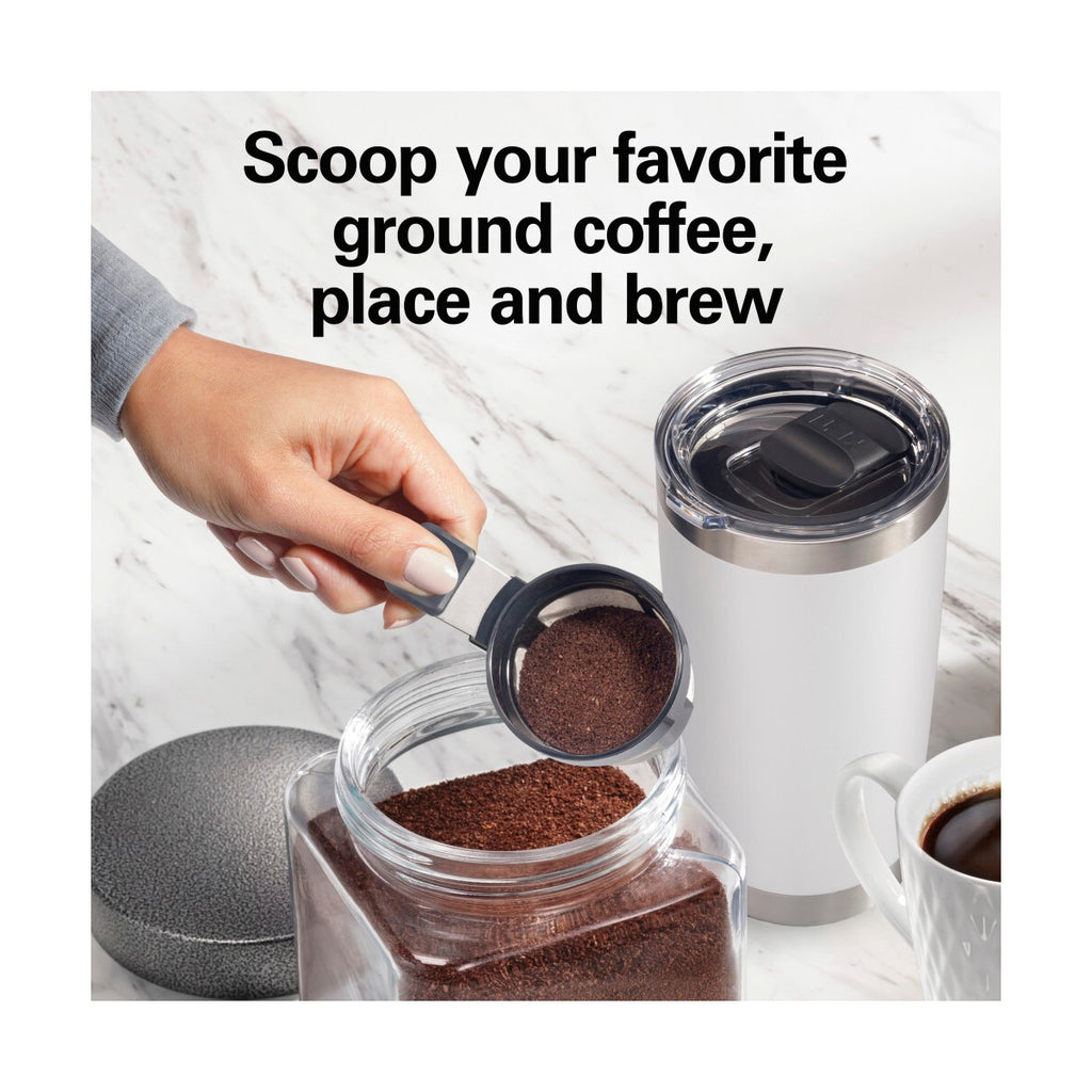 Hamilton Beach The Scoop Single-Serve Coffee Maker BLK 47620: Single Cup, Ground & Capsule Compatible, 14 oz Capacity - Additional view