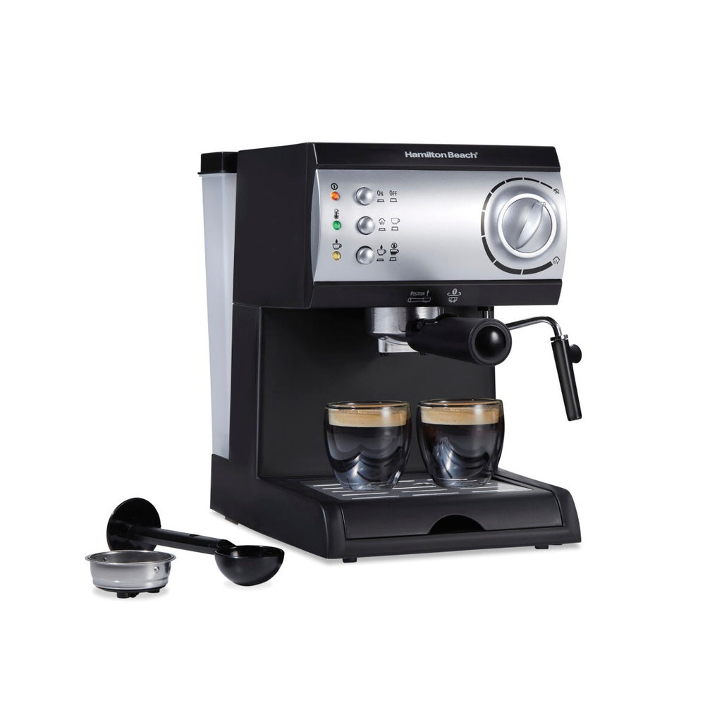 Hamilton Beach Espresso and Cappuccino Maker Black and Stainless 40715