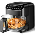 COWSAR 4.5QT Glass Air Fryer - Non-Toxic PFAS-Free, 360° View, 8 Presets, Stainless Steel Rack, Dishwasher Safe, Black