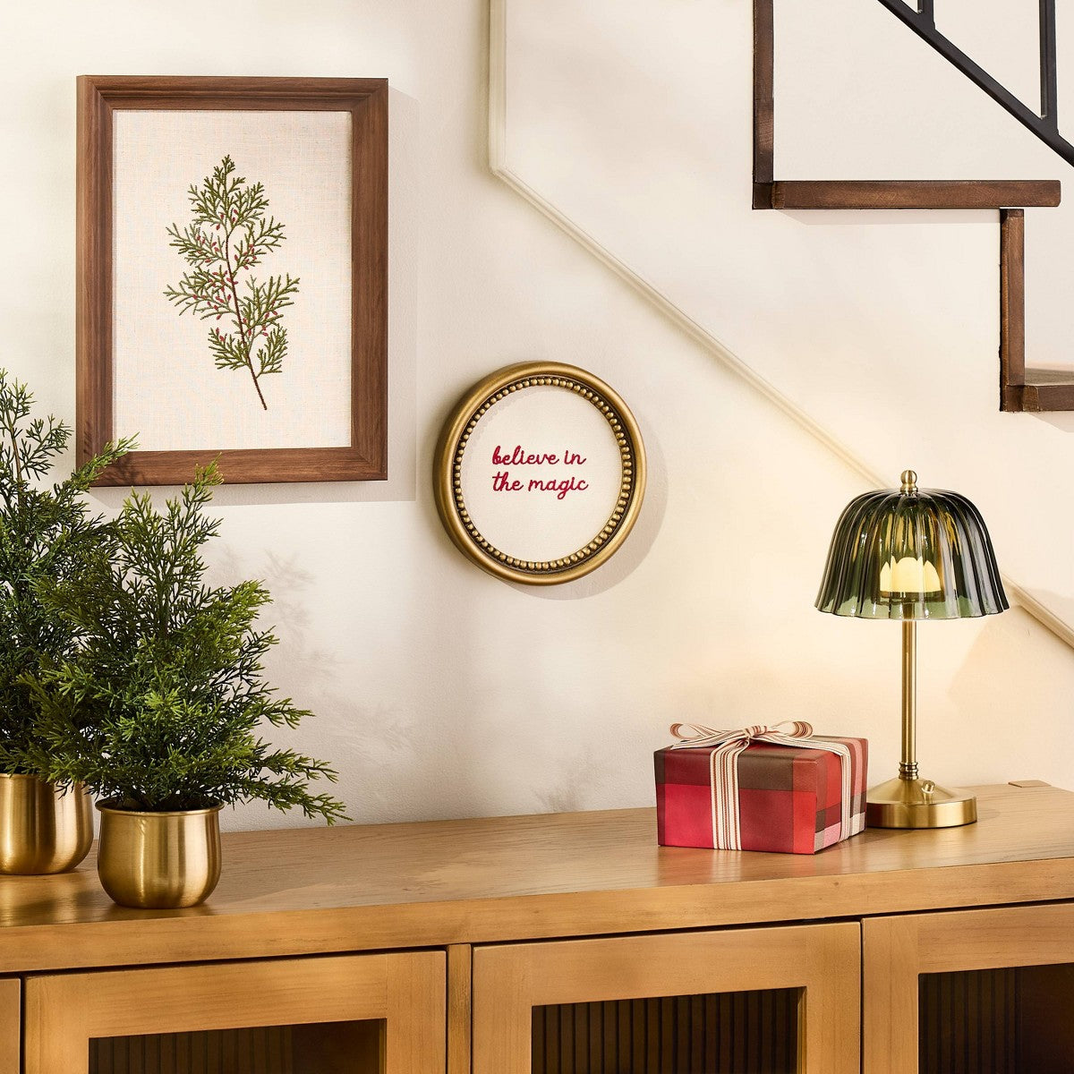 Brass Lamp with Glass Shade - Hearth & Hand™ with Magnolia - Additional view