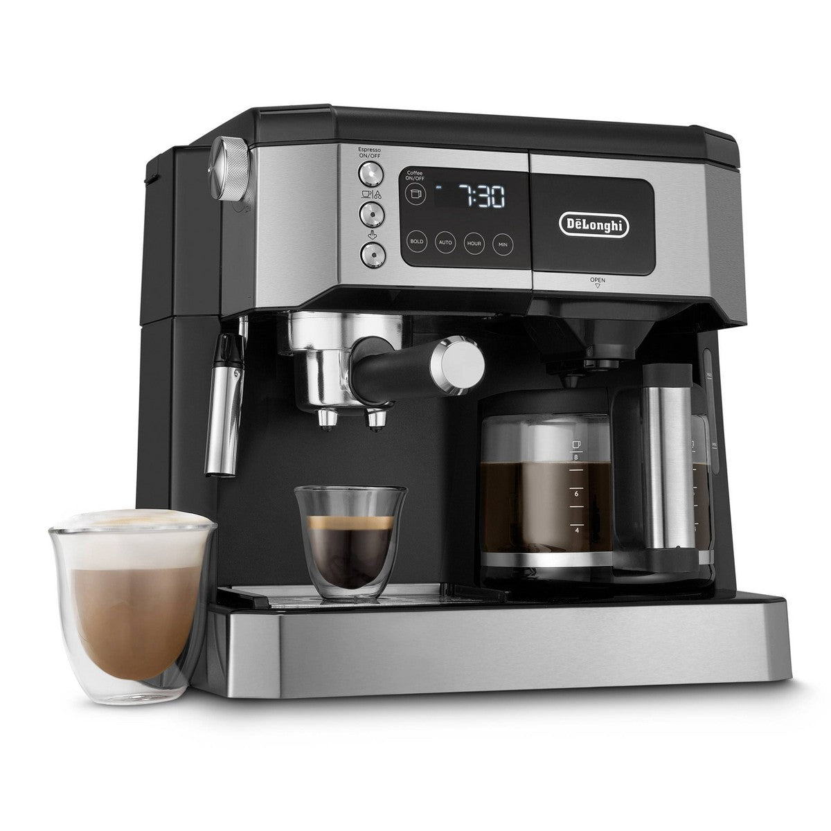 De'Longhi All-In-One Combination Coffee and Espresso Machine COM530M: 10-Cup, 15 Bars, Digital Timer, Black