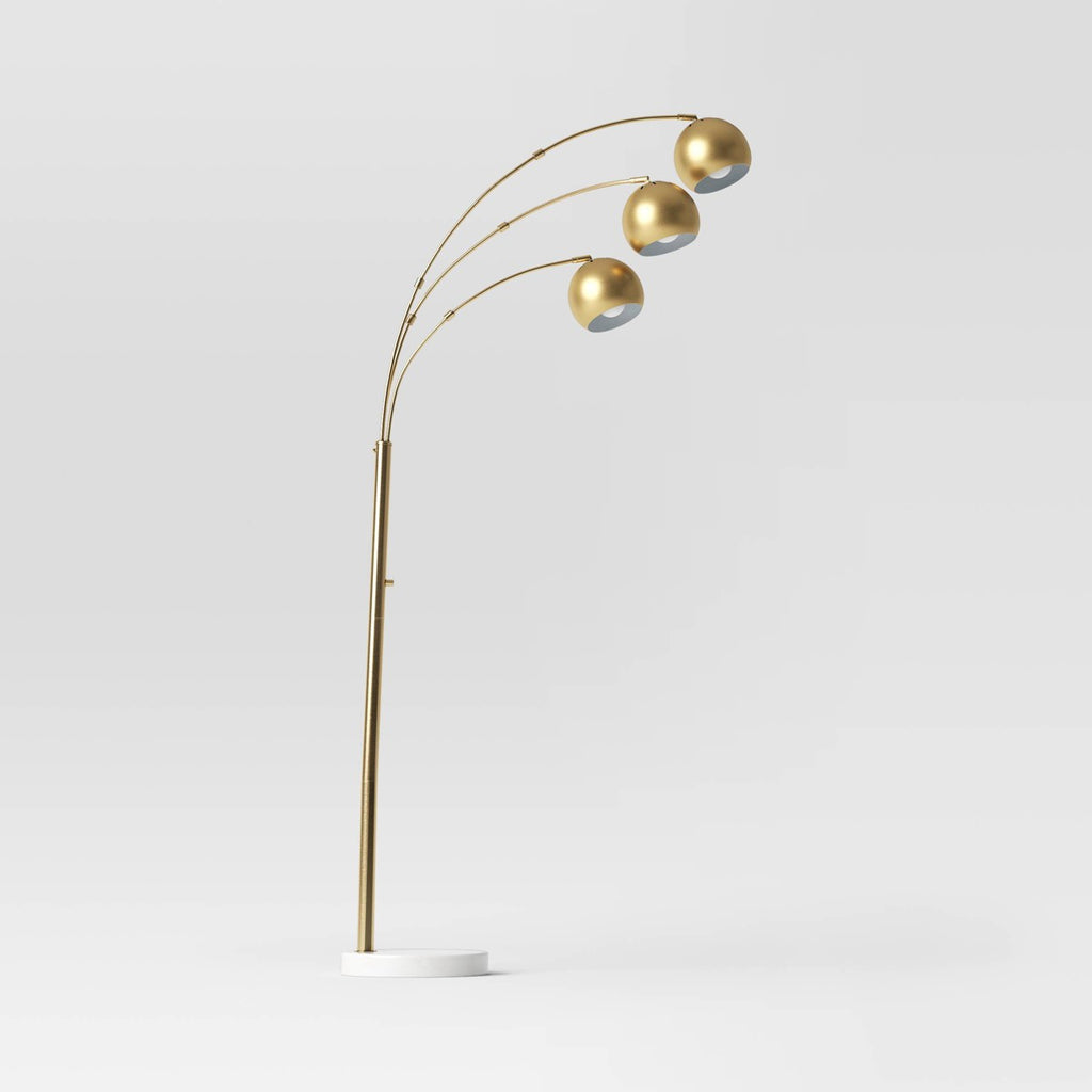 75.5"x29.5" Span 3-Head Metal Globe Floor Lamp Brass - Threshold™ - Additional view