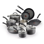 T-fal 14pc Nonstick Cookware Set, Hard Anodized, Black