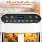 Kismile 4.5QT Glass Air Fryer, Panoramic View, Touchscreen, PFSA-Free, Dishwasher Safe, 304 Steel Rack, White - Additional view