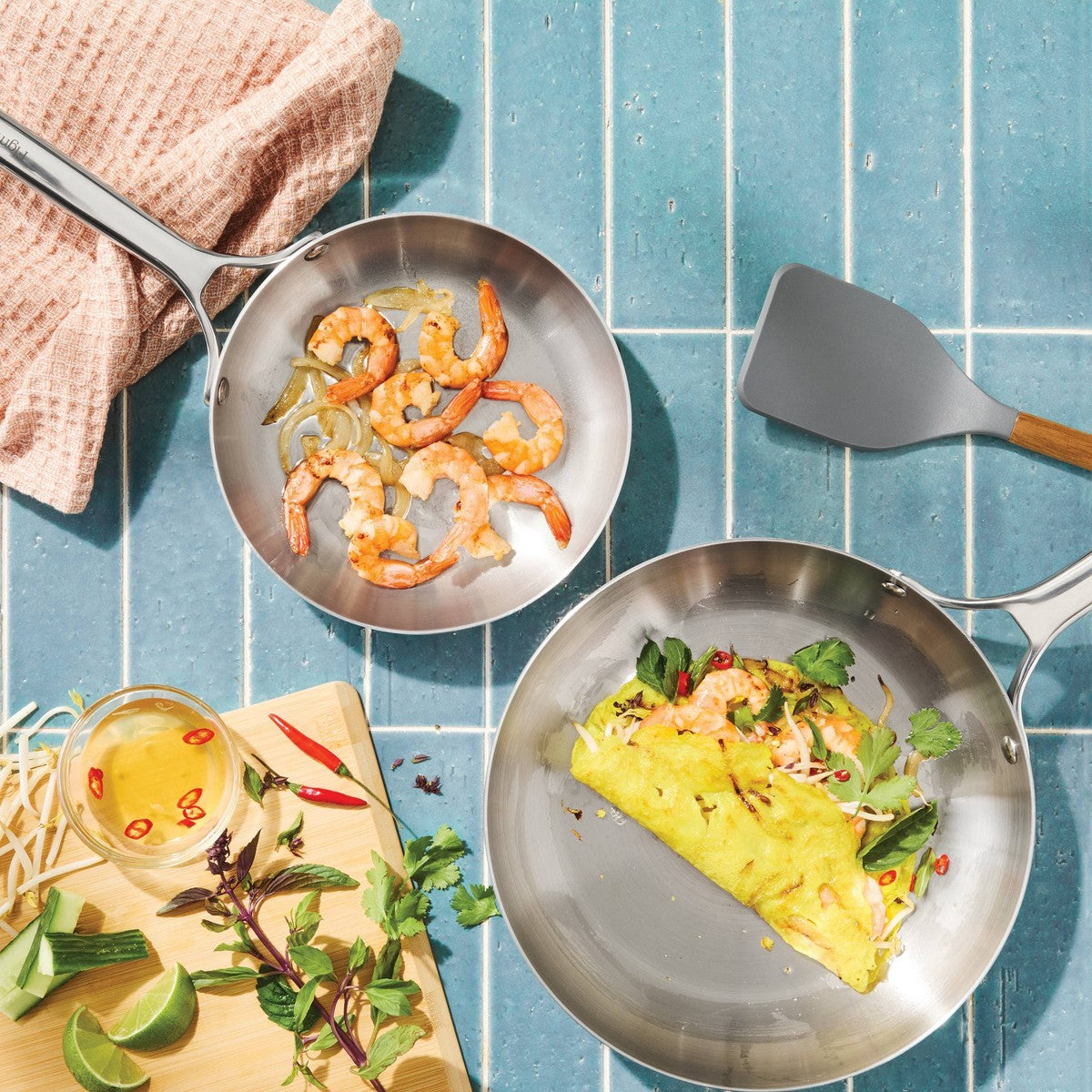 2pk (8" & 10") Uncoated Stainless Steel Frying Pan Set - Figmint™ - Additional view