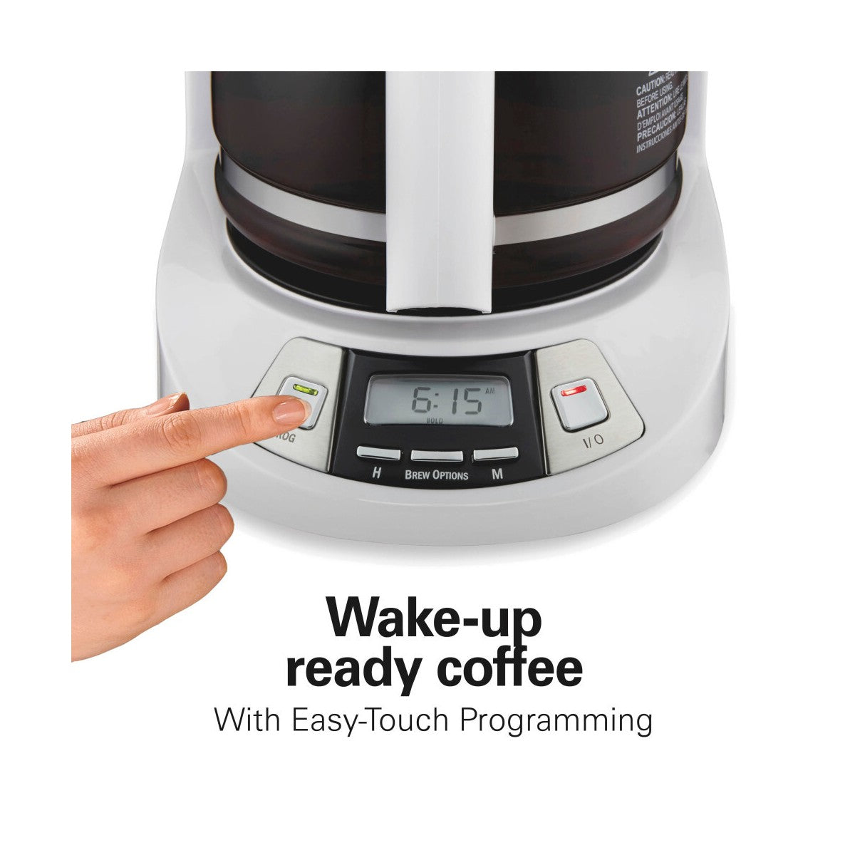 Hamilton Beach Programmable Coffee Maker 12 cup capacity white stainless steel accents 46294J - Additional view