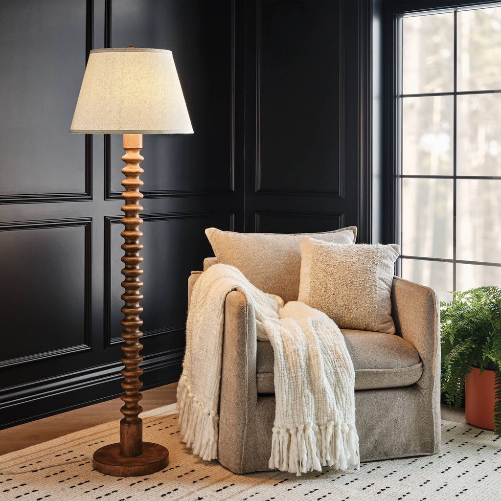 Mid Tone Wood Floor Lamp - Threshold™ - Additional view