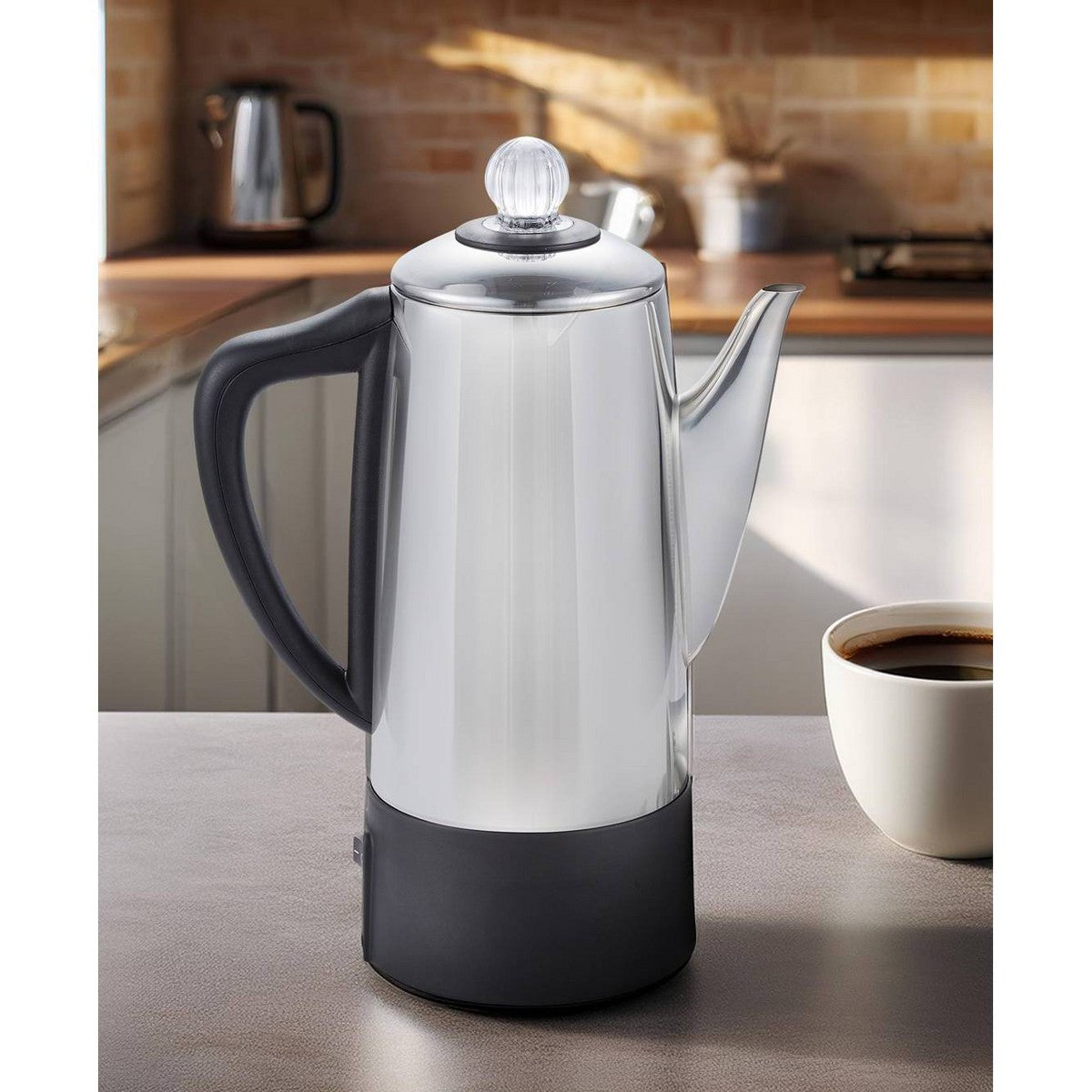 Elite Cuisine 6 Cup Cordless Electric Coffee Percolator Stainless Steel - Additional view