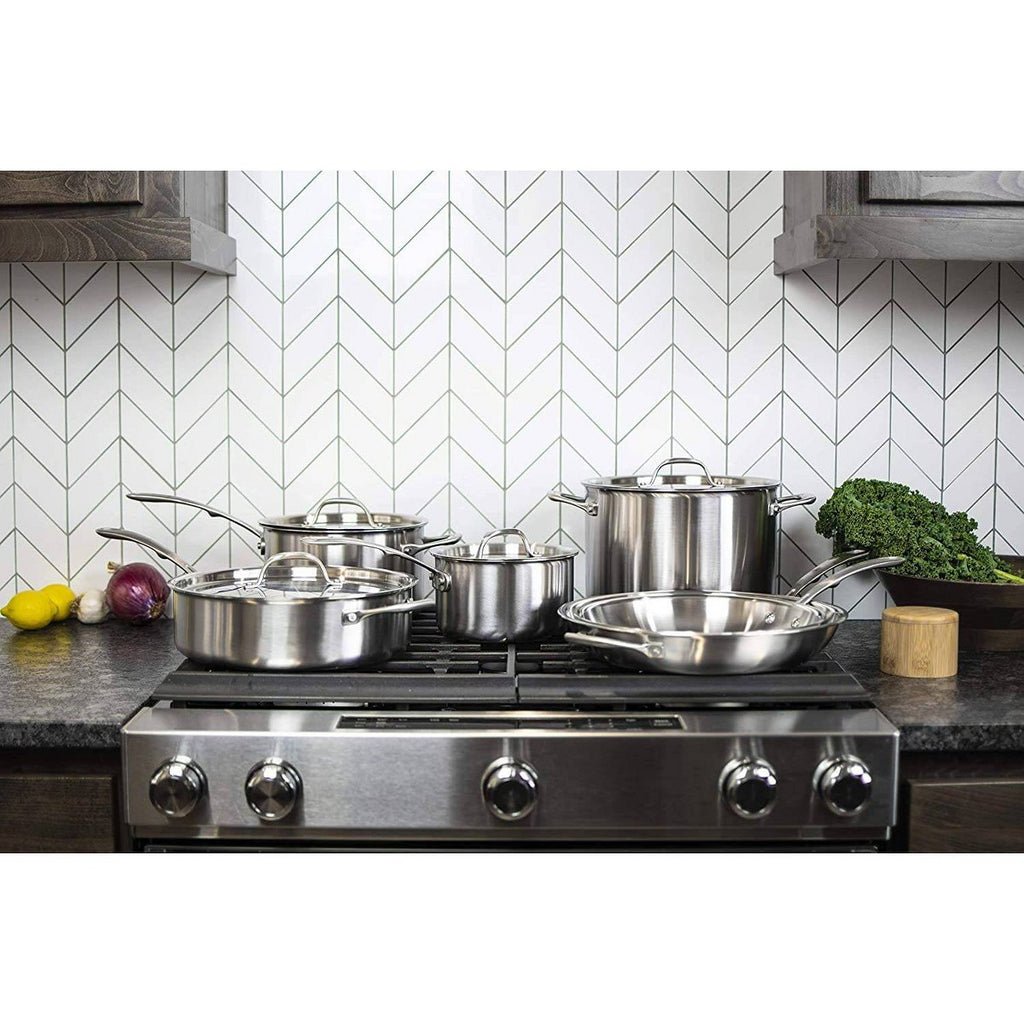 Cuisinart French Classic 10pc Stainless Steel Tri-Ply Cookware Set - FCT-10: Kitchen, Even-Heating, Stay-Cool Handles - Additional view