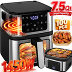 Air Fryer Clearance Sale,8 Preset Cookings, 7.5 QT Portable Airfryer, 8 in 1 Touch Screen, Visible Window, Including Air Fryer Paper Liners 100PCS