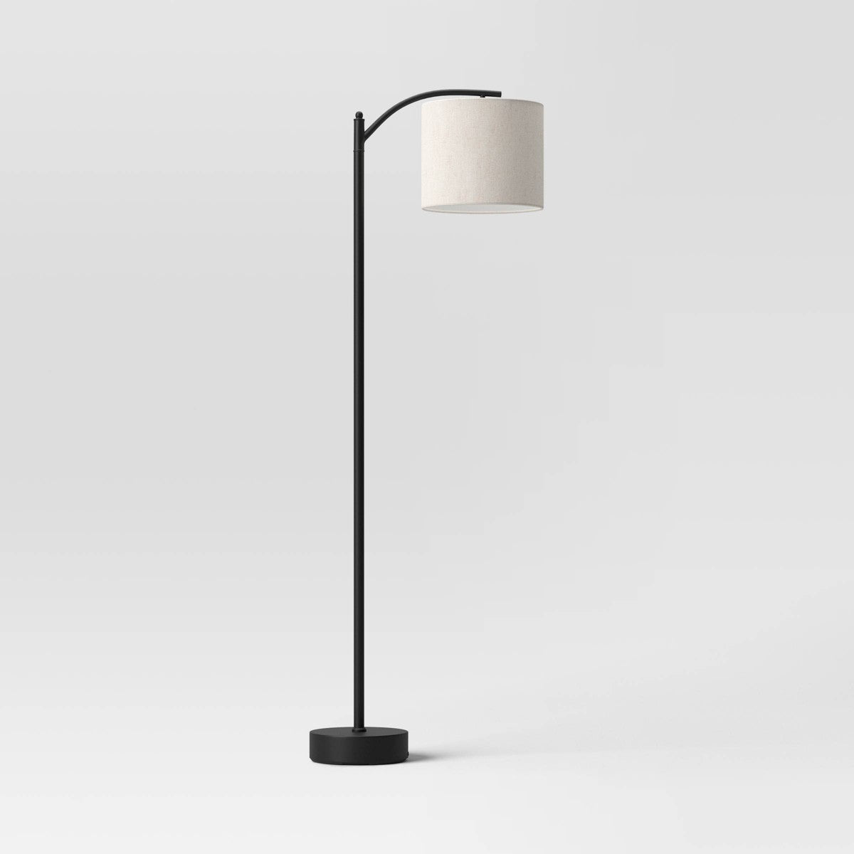 Downbridge Floor Lamp with Shade Black/Tan - Threshold™: Ambient Light, Metal Base, Linen Drum - Additional view