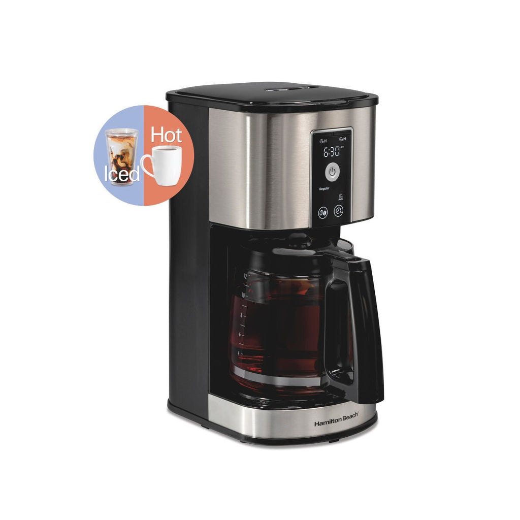 Hamilton Beach 12Cup Programmable Hot & Iced Coffee Maker 49620: Electric Drip Machine, 950W, Dishwasher-Safe Parts - Additional view