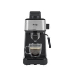 Mr. Coffee Steam Espresso Maker with Stainless Steel Frothing Pitcher: 900W Electric, 8-Cup Capacity, Black