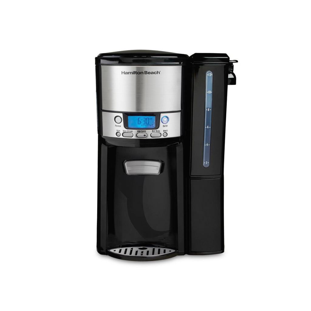 Hamilton Beach Brewstation w/res Coffee 47900: 12-Cup Drip Coffee Maker, Black, Dishwasher-Safe Parts, 950W, Basket Filter