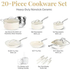 Gotham Steel Cream 20 Pc Cookware Set and Nutriblade Knife Set - Additional view