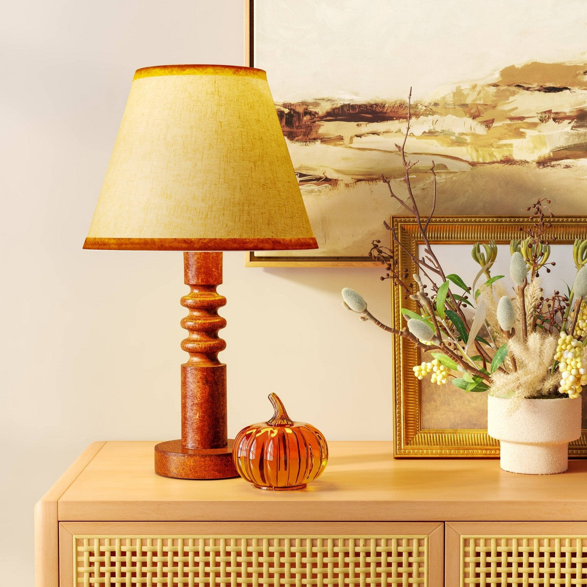 Mid Tone Wood Table Lamp - Threshold™ - Additional view
