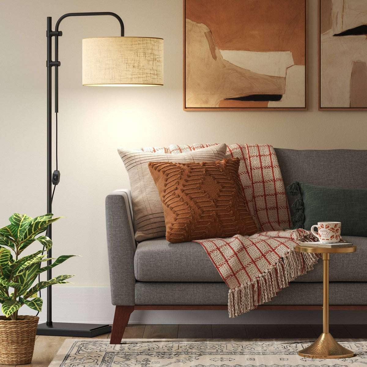 72"x16" Knox Floor Lamp - Threshold™: Modern Black Standing Lamp with Dimmer Switch - Additional view