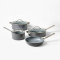 7pc Nonstick Ceramic Coated Aluminum Cookware Set Dark Gray - Figmint™