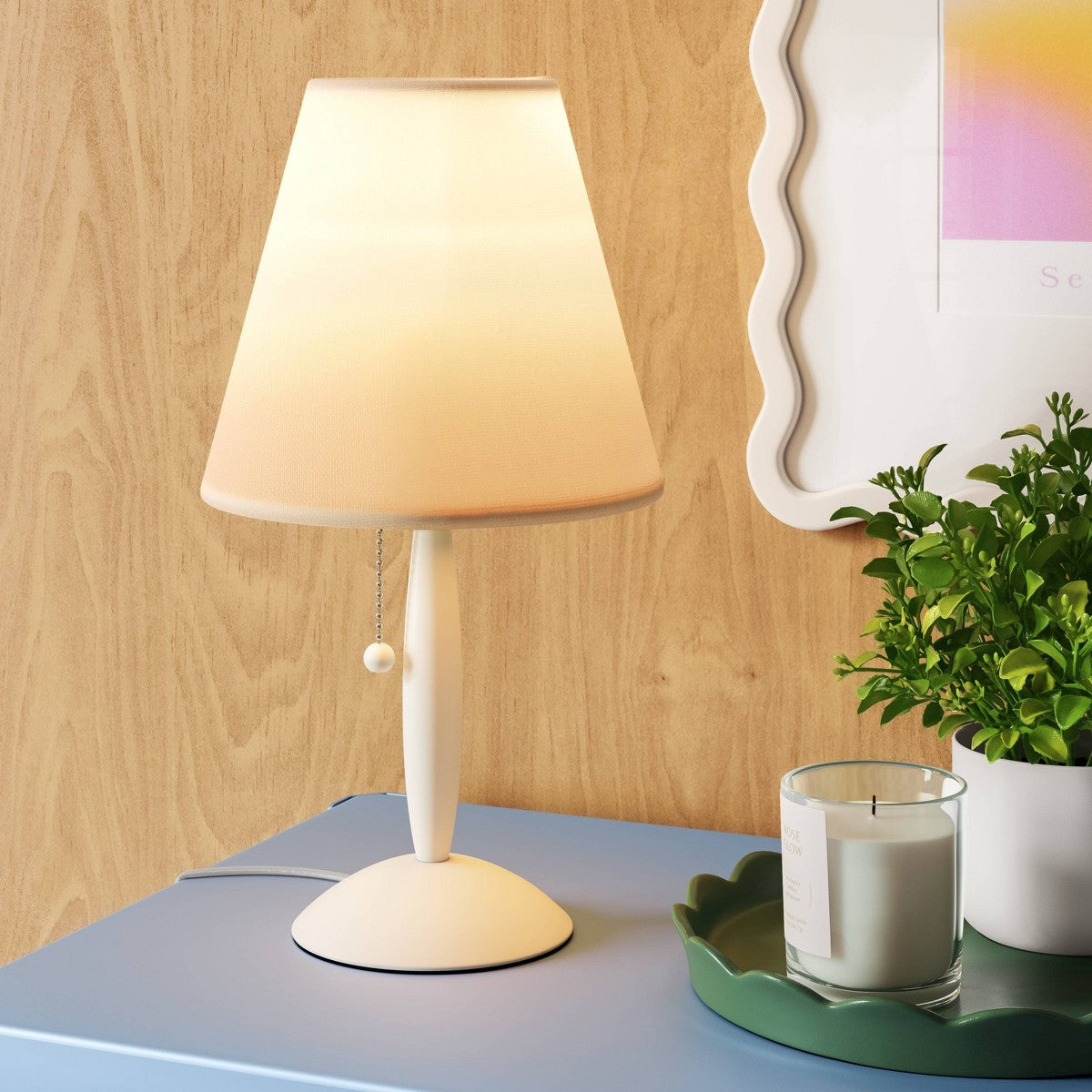 Mini Lamp Stick Lamp White - Room Essentials™ - Additional view
