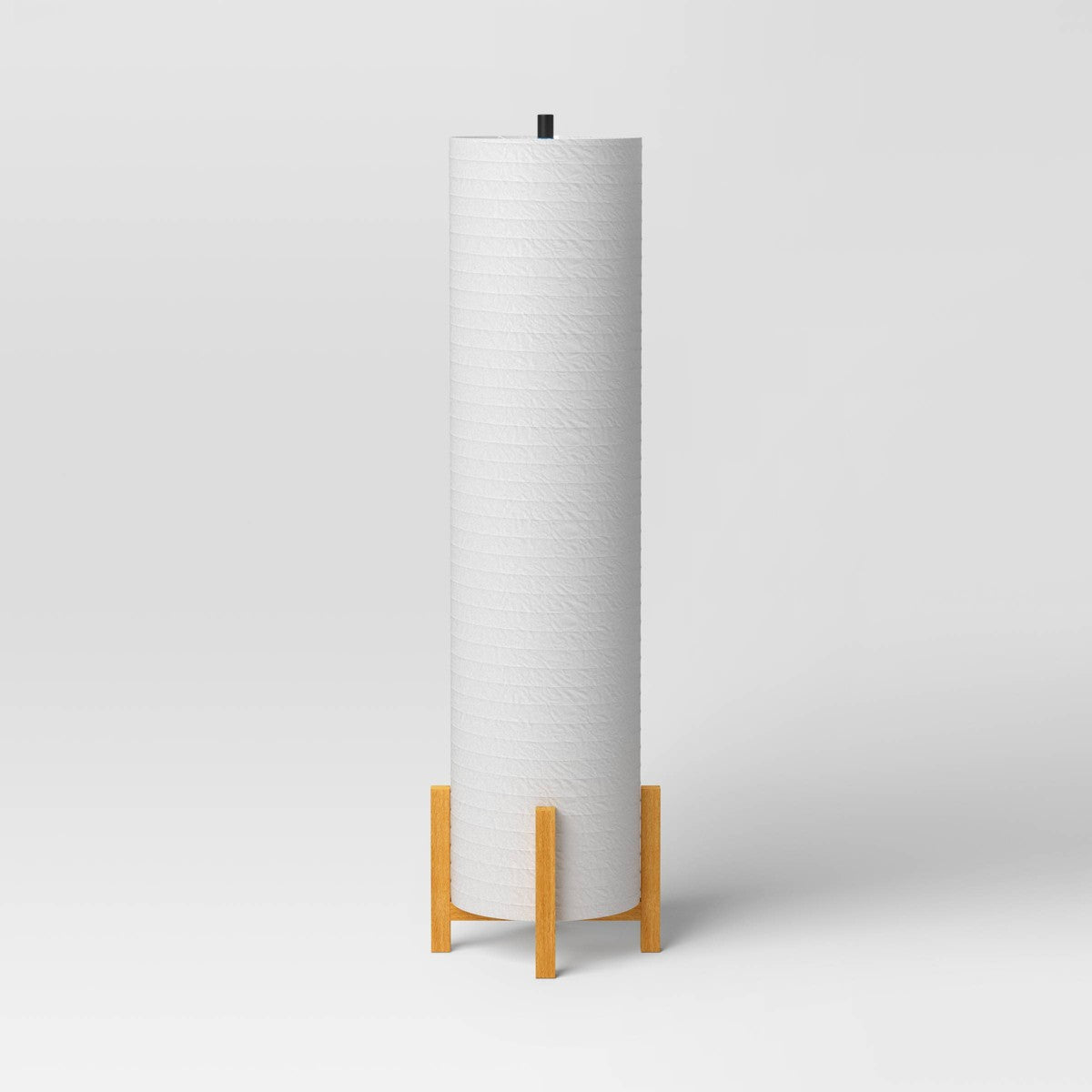 Paper Floor Lamp Natural Wood - Room Essentials™: ETL Listed, Modern Cylinder Shade, No Tools Assembly - Additional view
