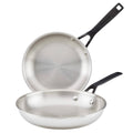 KitchenAid Stainless Steel 5-Ply Clad Twin Pack: 8.25" & 10" Nonstick Frying Pans, Dishwasher-Safe Cookware Set