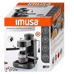 IMUSA 4 Cup Electric Espresso/Cappuccino Maker 800 Watts - Black: Milk Frother, Glass Carafe, Removable Filter Basket - Additional view