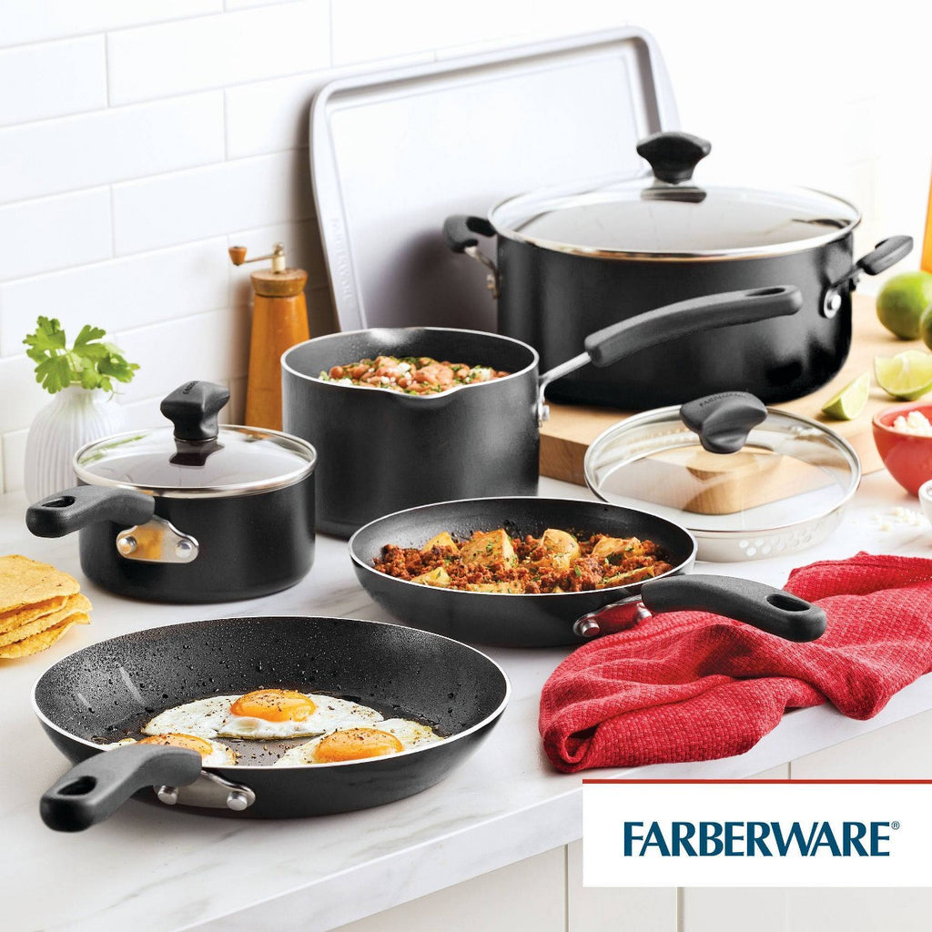 Farberware Cookstart 15pc Aluminum DiamondMax Nonstick Cookware Set Black - Additional view