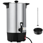 VEVOR Commercial Coffee Urn, 60 Cup 9 L Hot Beverage Dispenser with Dripless Faucet, Quick-Brewing Stainless Steel Large Coffee Maker, Silver