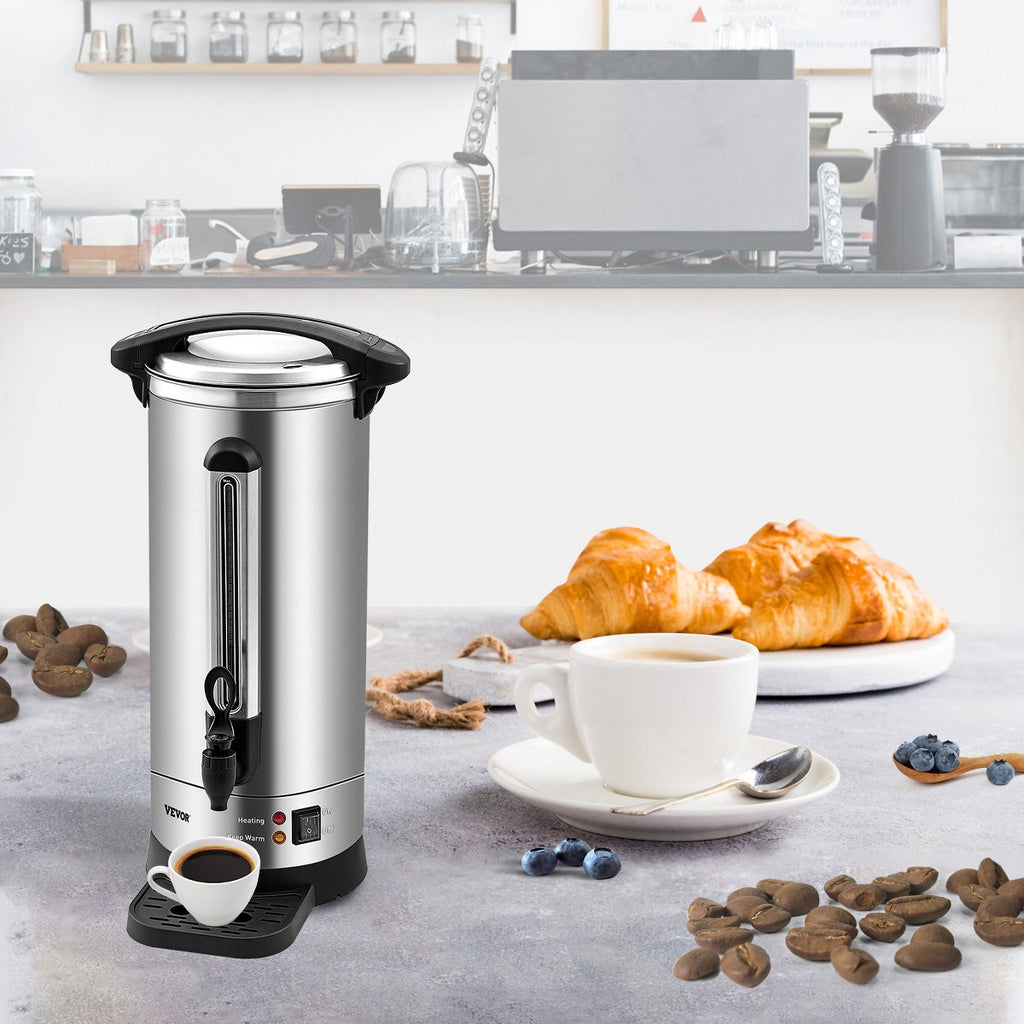 VEVOR Commercial Coffee Urn, 110 Cups Stainless Steel Large Coffee Dispenser, 1500W 110V Electric Coffee Maker Urn For Quick Brewing - Additional view