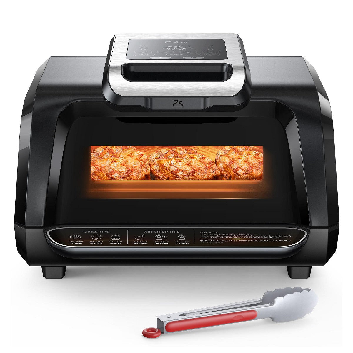 Smokeless Indoor Grill & Air Fryer Combo 7-in-1, Nonstick Plates, Pot & Basket, 4QT Capacity, Serves 3–5, Even Crisp, Roast, Broil, Dehydrate