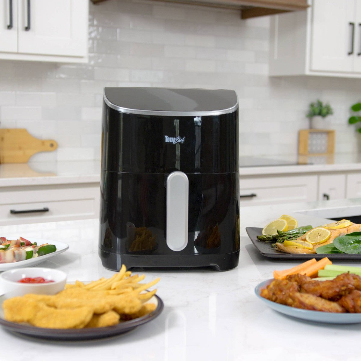 Total Chef Digital Air Fryer 5 Qt 8 Cooking Presets Touch Controls: Black, 1300W, Grill & Bake, Dishwasher-Safe Parts - Additional view