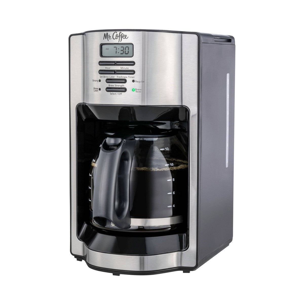 Mr. Coffee 12c Programmable Coffee Maker with Rapid Brew System Stainless Steel: 12 Cup Drip, Electric, Paper Filter - Additional view