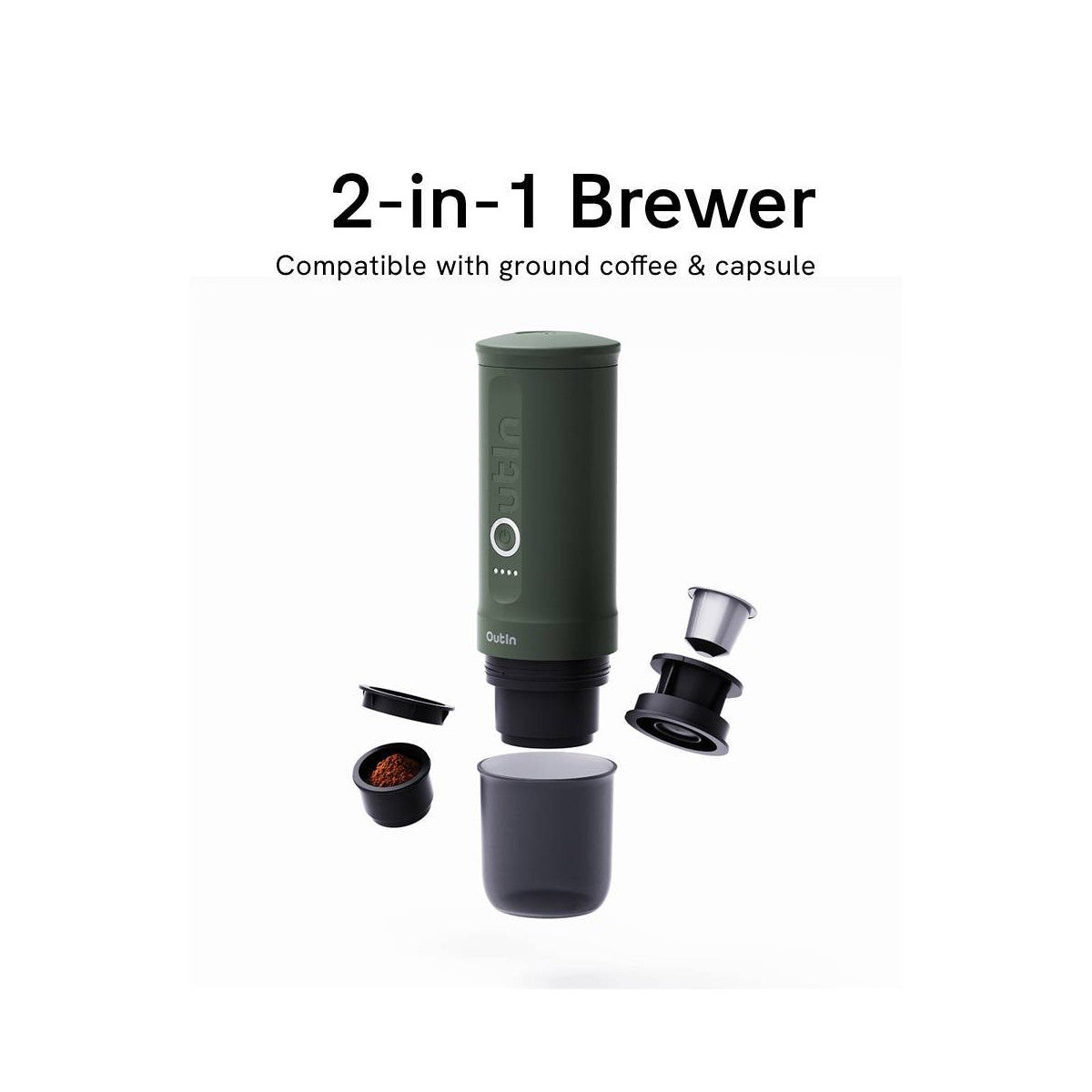 OutIn Nano Self Heating Portable Electric Espresso 20 Bar Coffee Machine Forest Green - Additional view