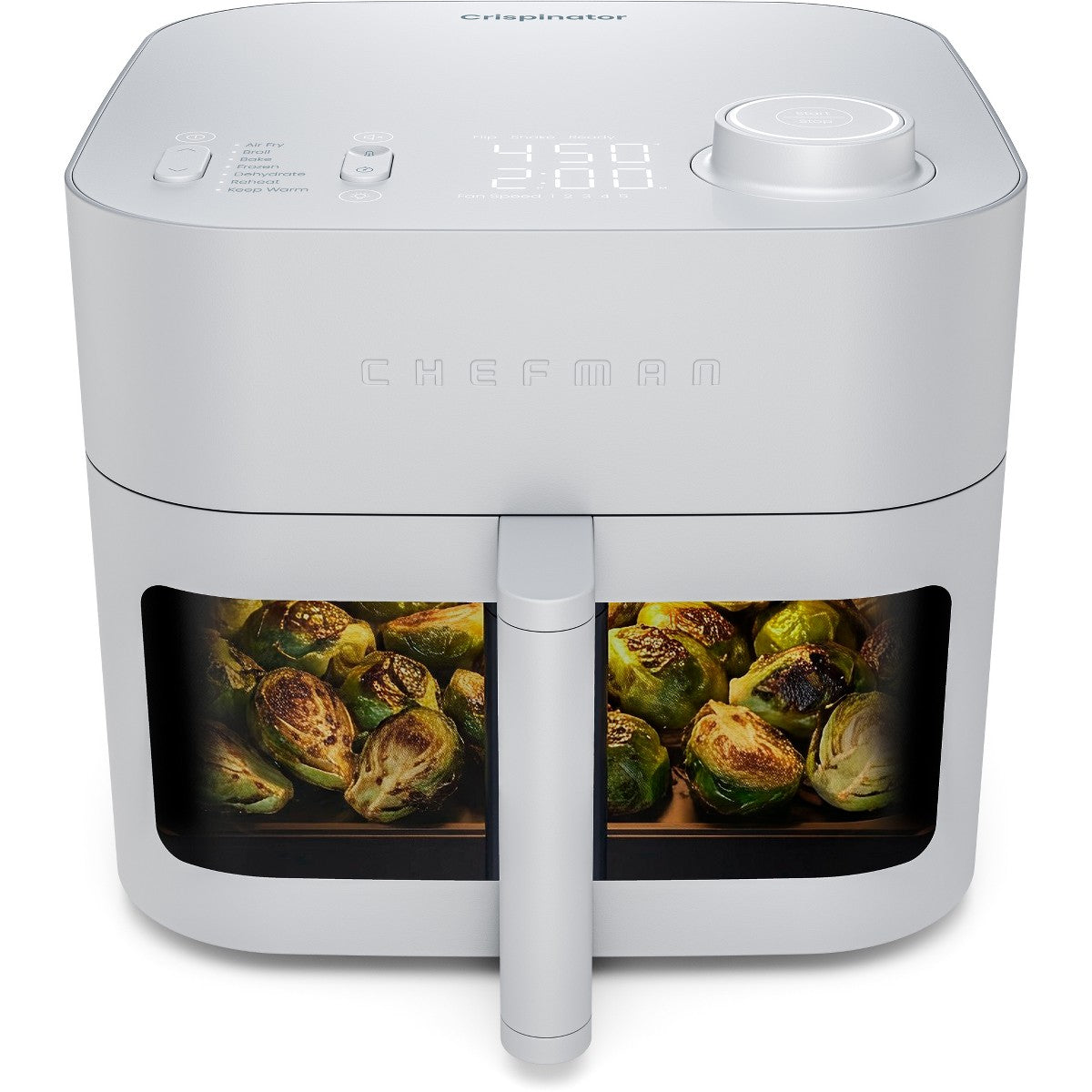 Chefman Crispinator 8-Quart 7-in-1 Air Fryer with Powerful, Whisper-Quiet DC Motor & 450°F Max Temp - Concrete