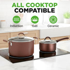 NutriChef 20-Piece Non-Stick Kitchen Cookware Set - Complete Home Kitchen Cookware Set (Brown) - Additional view