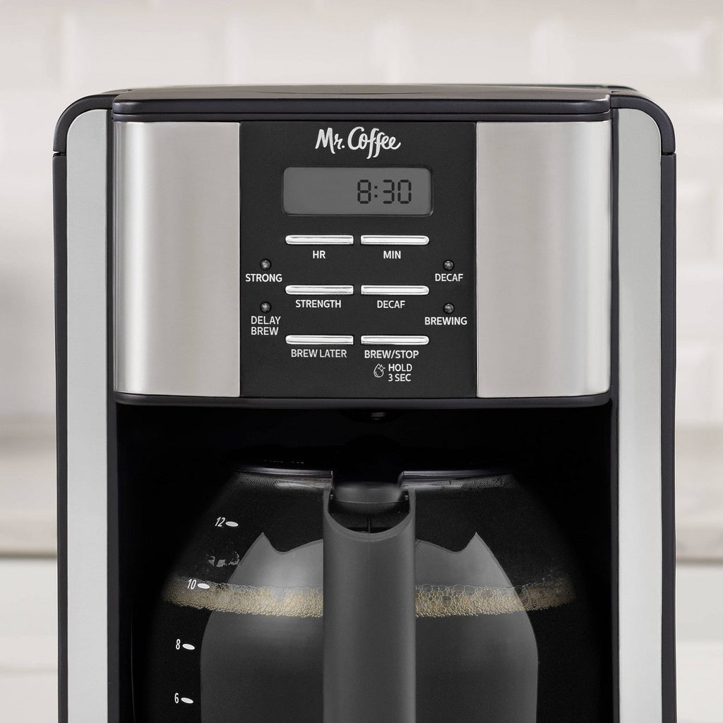 Mr. Coffee 12-Cup Programable Coffee Maker Black/Stainless Steel: Drip, Automatic Shut-Off, Dishwasher-Safe Parts - Additional view